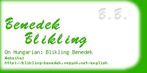 benedek blikling business card